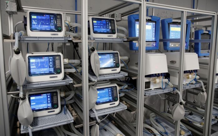 Ventilators of Hamilton Medical AG are seen at a plant in Domat/Ems